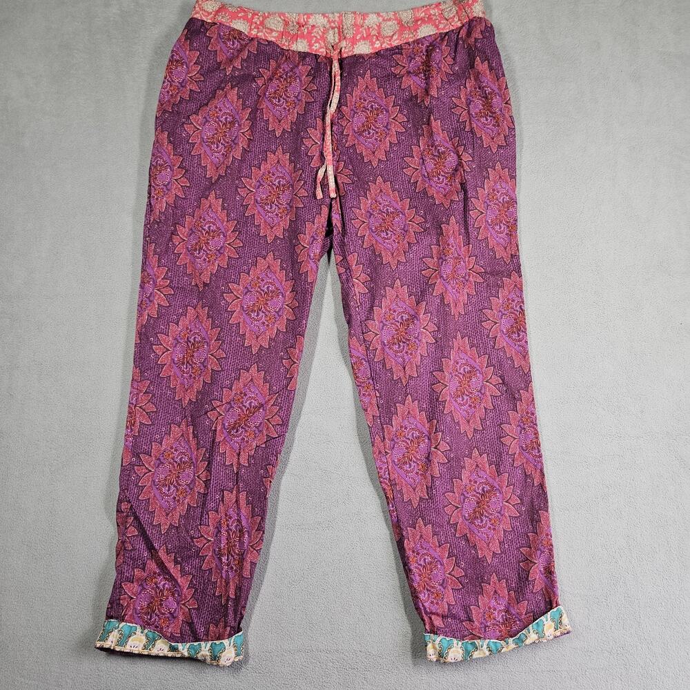 Sundance Leia Pants Womens Small Ikat Floral Drawstring Pockets Cropped Lot of 2 - Picture 10 of 15